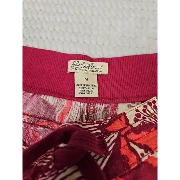 Lucky Brand Shorts Womens Medium 100% Linen Elastic Waist Pockets - Picture 4 of 6